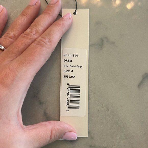 SOLD OUT Electric Stripe ML Monique Lhuillier Gown - Picture 2 of 3